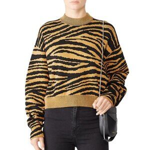 Proenza Schouler Tiger Stripes Knit Cropped Cut Sweater